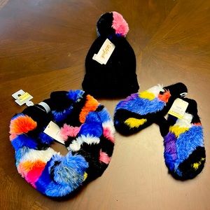 Girls Winter Hat, Mittens, and Scarf Set.